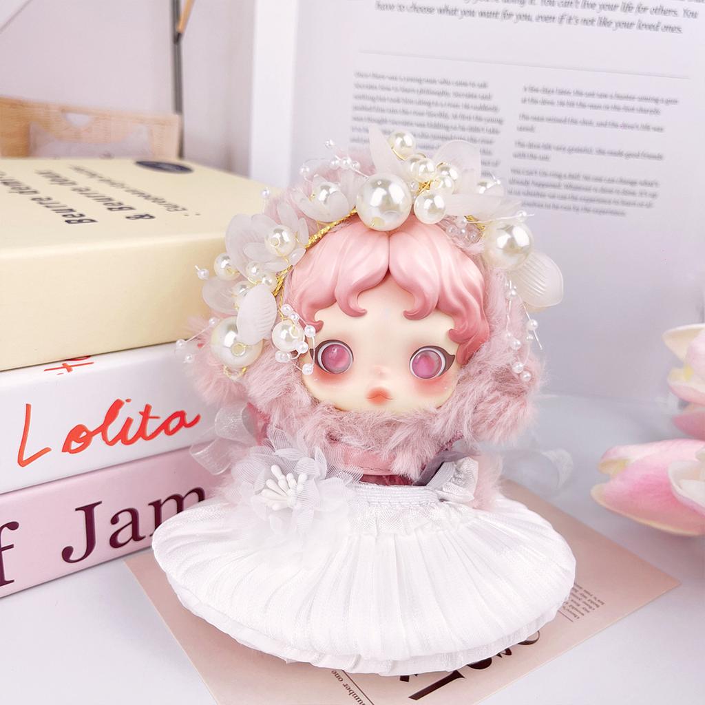 Skullpanda Wedding Dress Doll Outfit Set, Guangzhiyuan Winter Symphony Universal Trendy Toy Replacement Outfit, Dreamy Wedding Dress