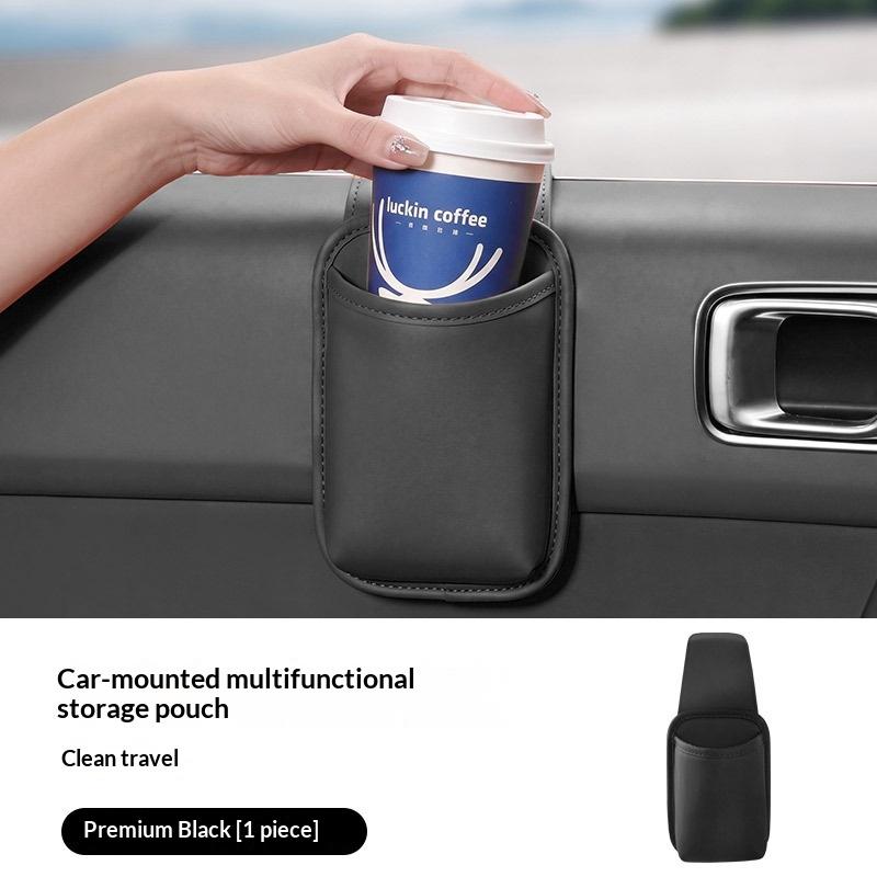 Car Door Hanging Cup Holder Waterproof Leatherette Multif Drink Storage Organizer for Keys Phone Wallet Car Accessories