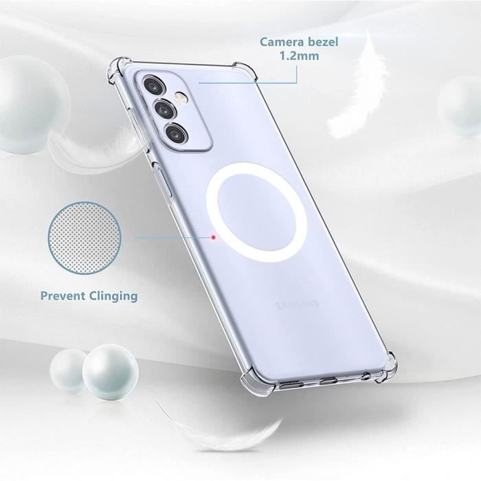 Coque pour Samsung Galaxy M13 - BOOLING - Cercle Métal Antichoc - Transparent - Souple - Silicone