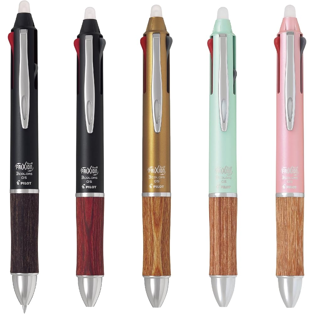 PILOT LKFB3SEFCP Multicolor Frixion Ball 4 Wood 0.5mm Coral Pink Ballpoint Pen