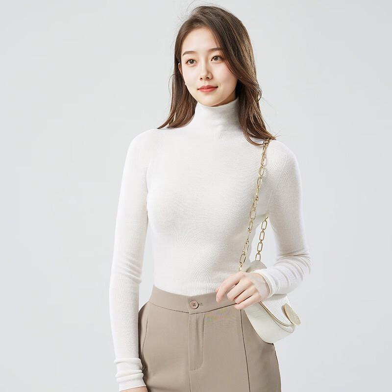 Women's 100% Wool Turtleneck Pullover Sweater