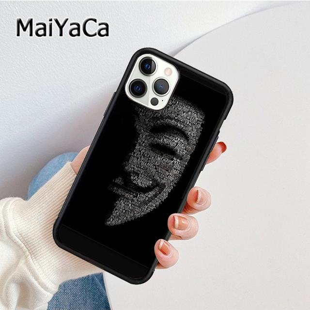 Anonymous Hacker Phone Case Cover For iPhone 17 Air 16 16e 15 plus 11 12 13 14 pro max shell coque
