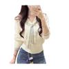 College style contrasting color navy collar knitted sweater women's autumn new temperament thin shawl lapel sweater tide