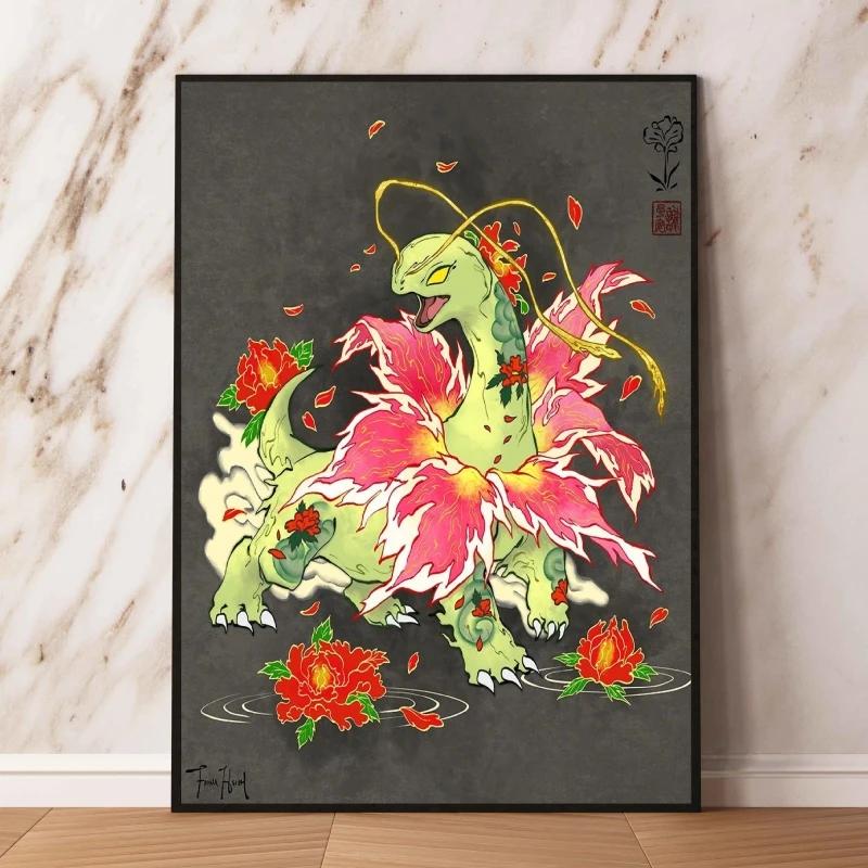Lugia Ho-Oh Pokemon Unframed Canvas Painting Comic Themed Anime Wall Decor Unique Collection Enhance Your Living Space