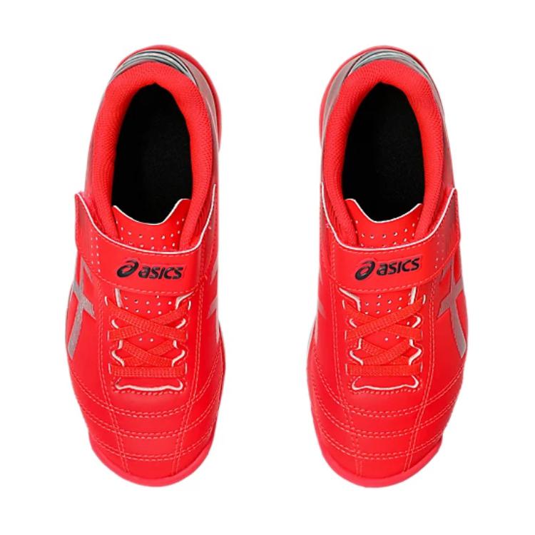 Asics Junior 6 Artificial Turf Low Top Soccer Shoes Kids Soccer Shoes Red Gray 1104A045-702
