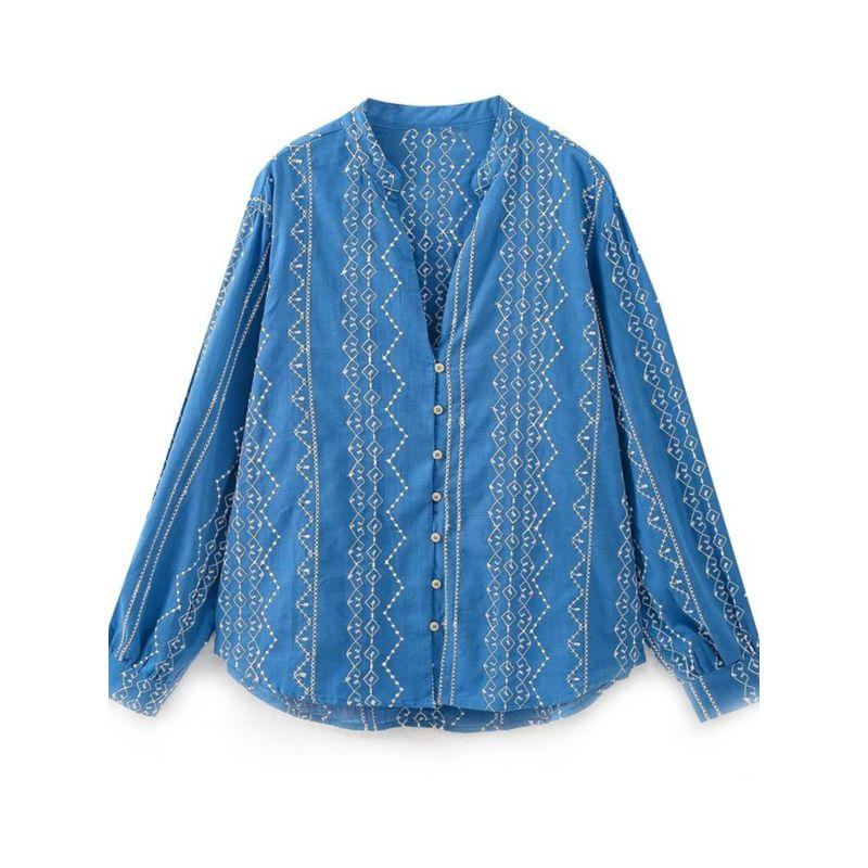 Kaslead New Arrival Women's Clothing Fashion Style Fashion All-Match Casual Embroider Long Sleeves Tops 8351033