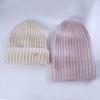 Lady BrandNew ColdSeason Warm Knitted Hat Korean Versatile Big Head Circumference Showing Face Small Windproof Ear Protection Wool Hat