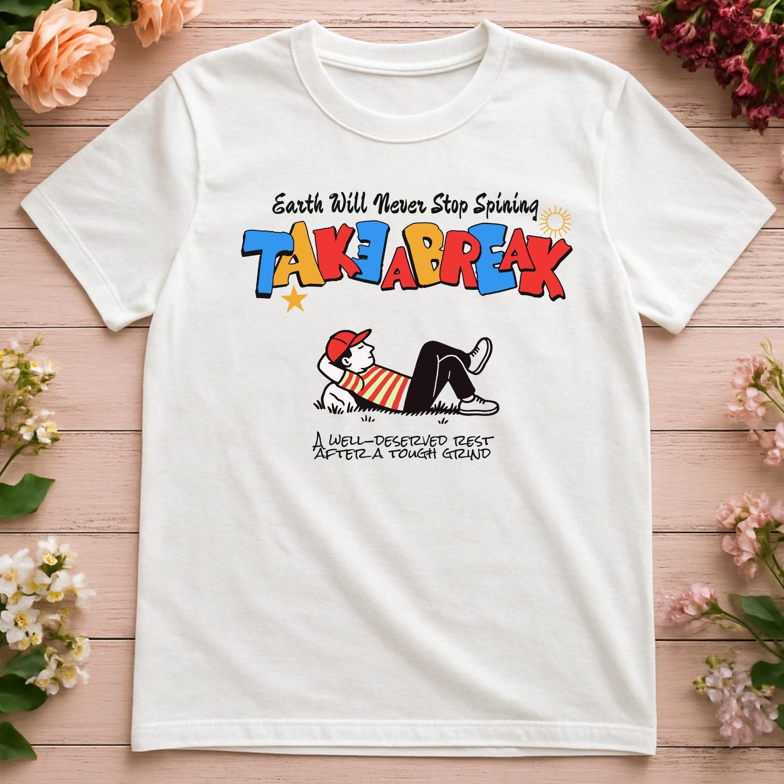 Take a Break T-Shirt | Retro 70s-Style Graphic Tee M