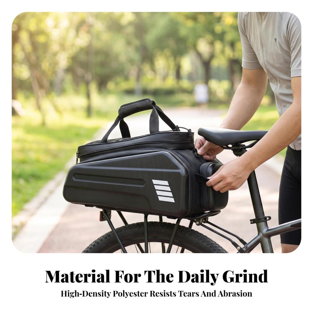 Electric Bike Trunk Bag Structured Easy To Install for Cyclists