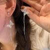 Flash Diamond Butterfly Fringed Earrings Femininity Internet Celebrity Long Stud Earrings New Ear