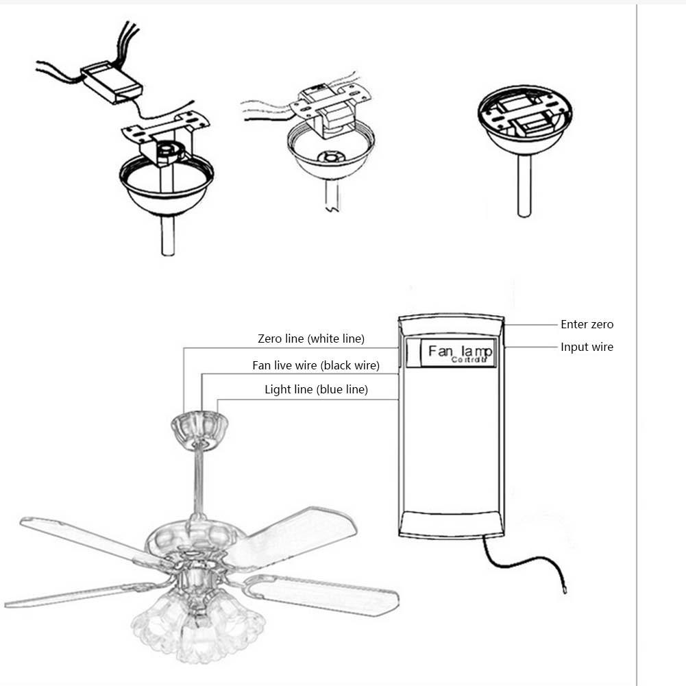 Zestaw Pilot zdalnego sterowania do lampy wentylatora sufitowego Timer Bezprzewodowy Pilot zdalnego sterowania