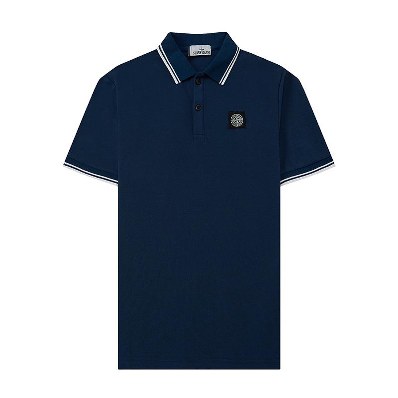 Pickerr STONE Zomer Klassiek Heren Poloshirt met Kleine Logo Borduring, Zakelijk Casual, Losvallende Pasvorm, T-shirt met Korte Mouwen. XL