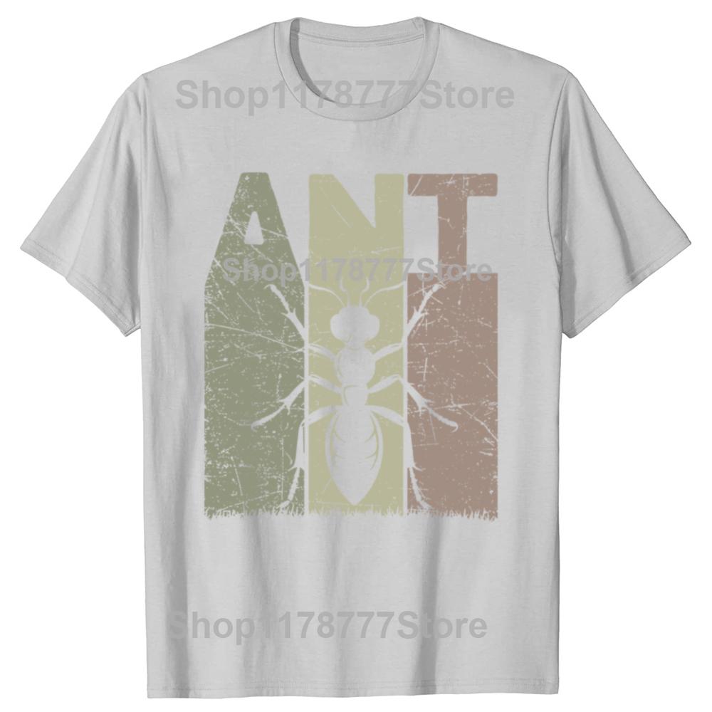 Funny Ant Vintage Entomology Retro Ant Keeper Entomologist Graphic Tshirts Men Casual Tshirt Cotton Loose Oversized T Shirt