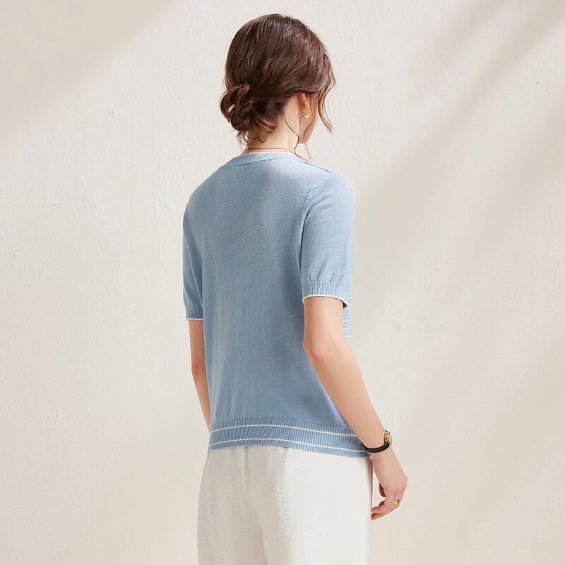 Zhaojun 2026 Spring/Summer Linen Short Sleeve Knit T-Shirt