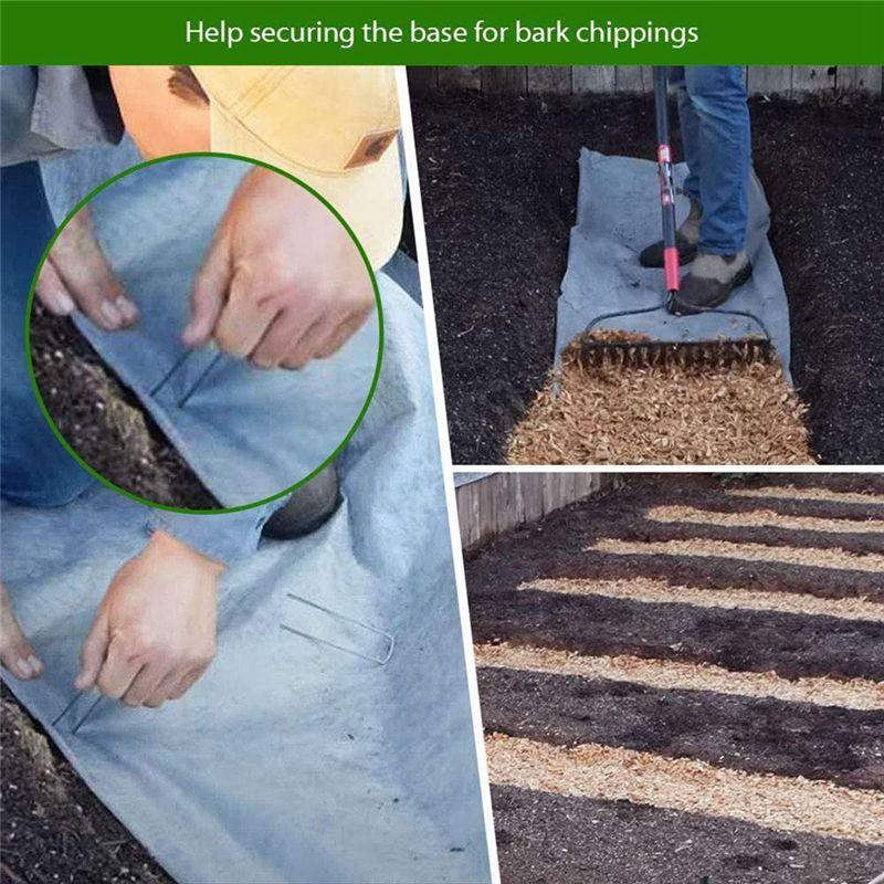 BHBL Garden Pegs Stakes Securing Lawn U Shaped Nail Pins SpaceFor Weed Control Membrane/Fabric/Artificial Grass