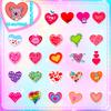 50 PCS Shiny Cute Heart Stickers - Kawaii Doodle Decals for Journal, Skateboard, DIY Craft