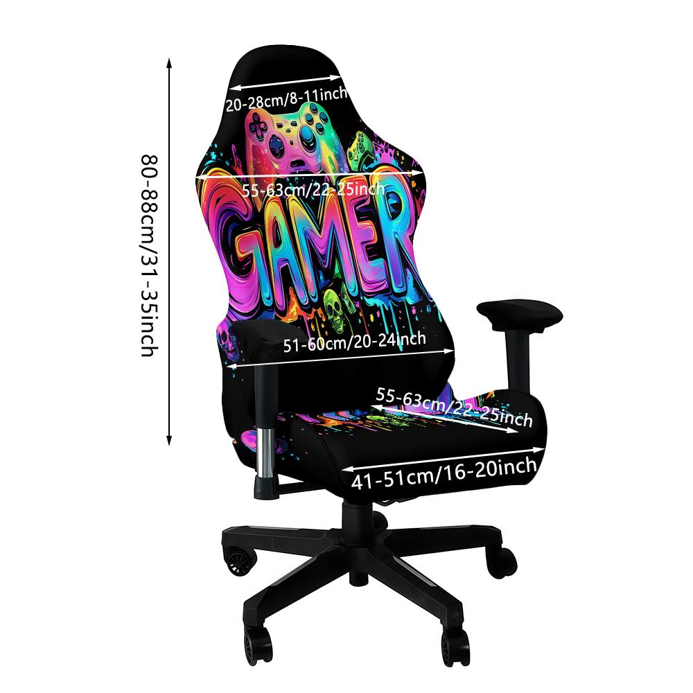 Fashion Print Gaming Seat Cover Backrest Cover Anti Dirty Protector Stretch Sports Computer Chair Cover Office Home Decoration