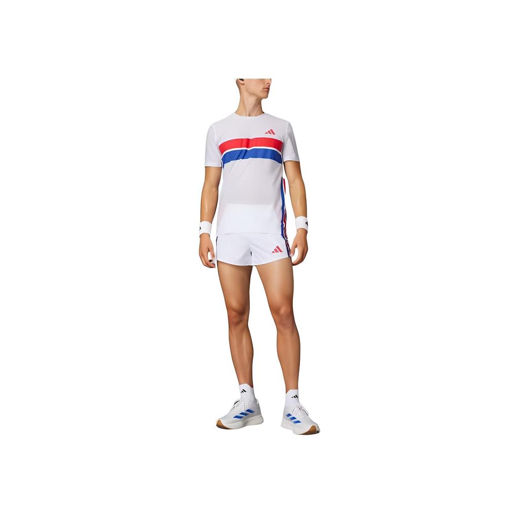 adidas Adizero FW24 Retro Running Climacool Fashion Comfortable Versatile Lightweight Slim Fit Vintage Short Sleeve T-Shirt Men Tops White JD7315