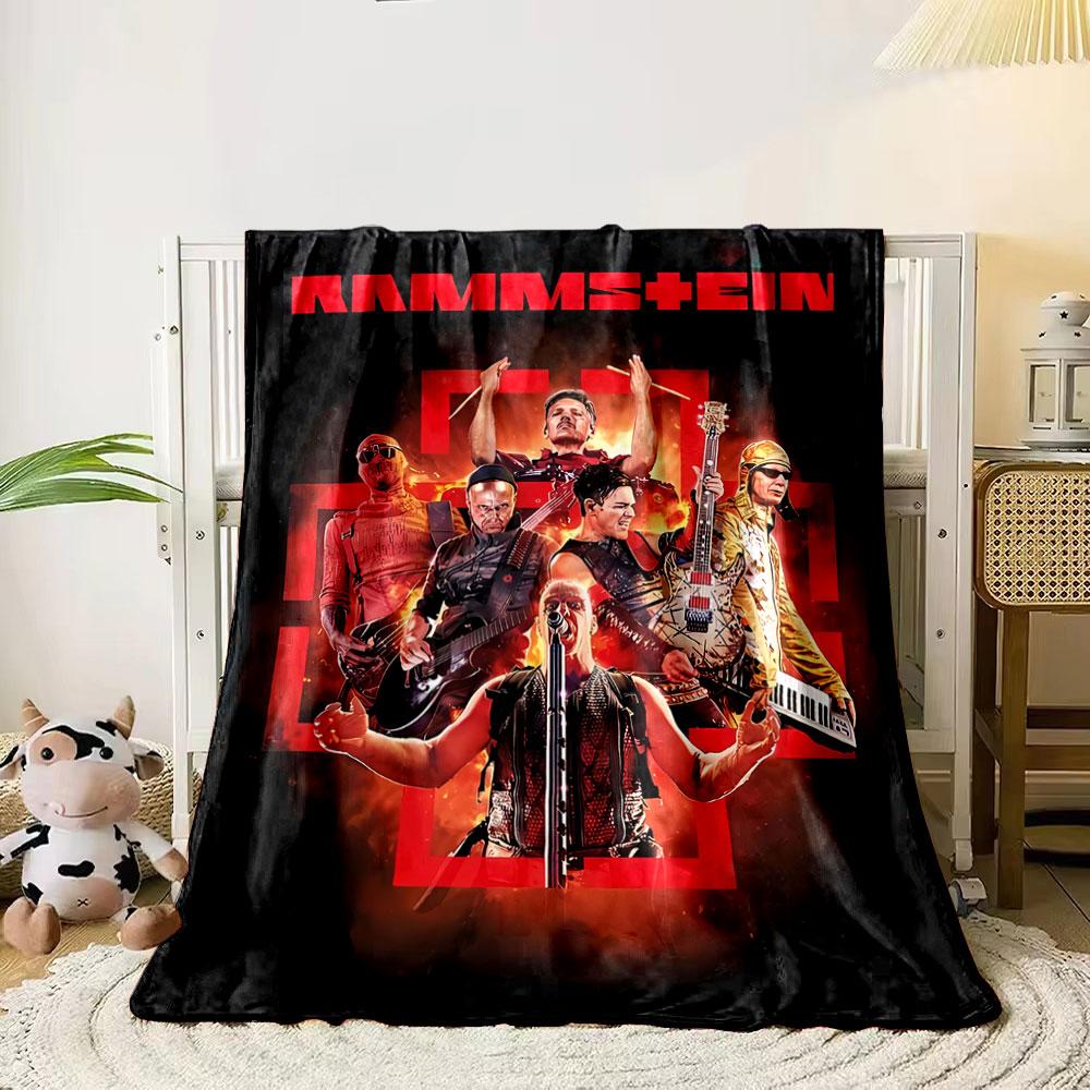 Metallic skull with wings, chains, and bold text over a dark background. for all seasons blanket lunch break throw gift 80cm x 120cm