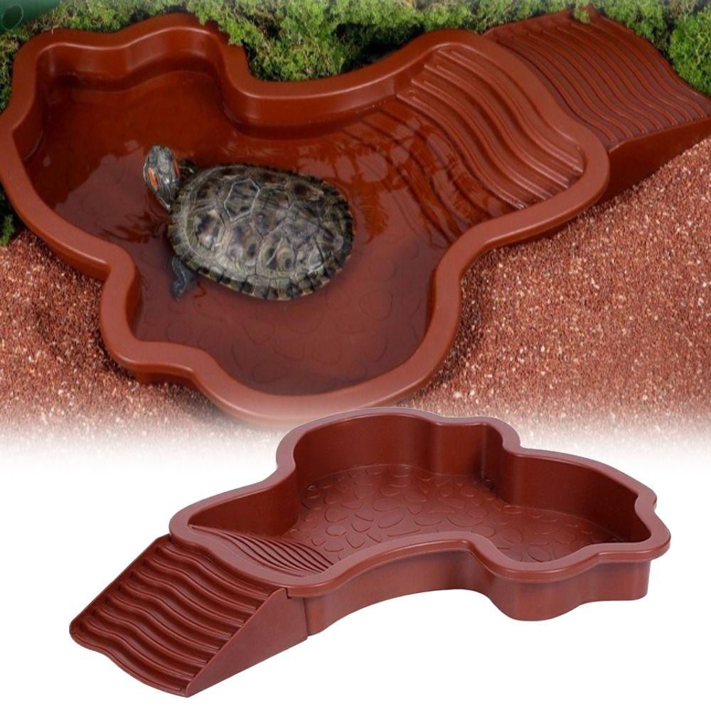 Plastová vana pro koupání želv s žebříkem Dekorace do akvária Nový bazén s vodou pro želvy Potřeby pro želvy