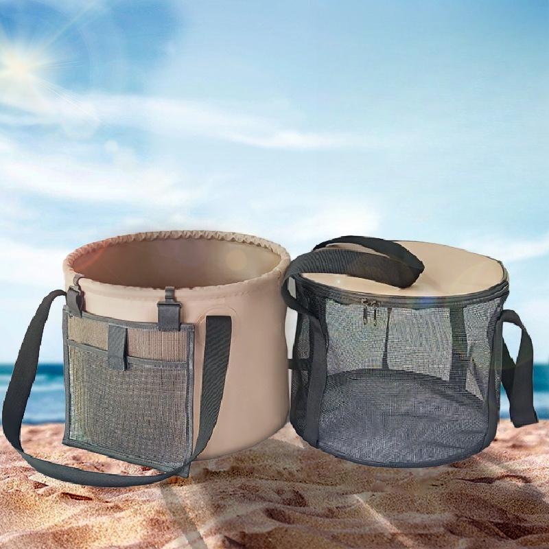 Faltbarer tragbarer PVC-Wassereimer Outdoor Camping Angeln Netztasche faltbar zum Waschen von Obst Freizeit Zuverlässige Ausrüstung