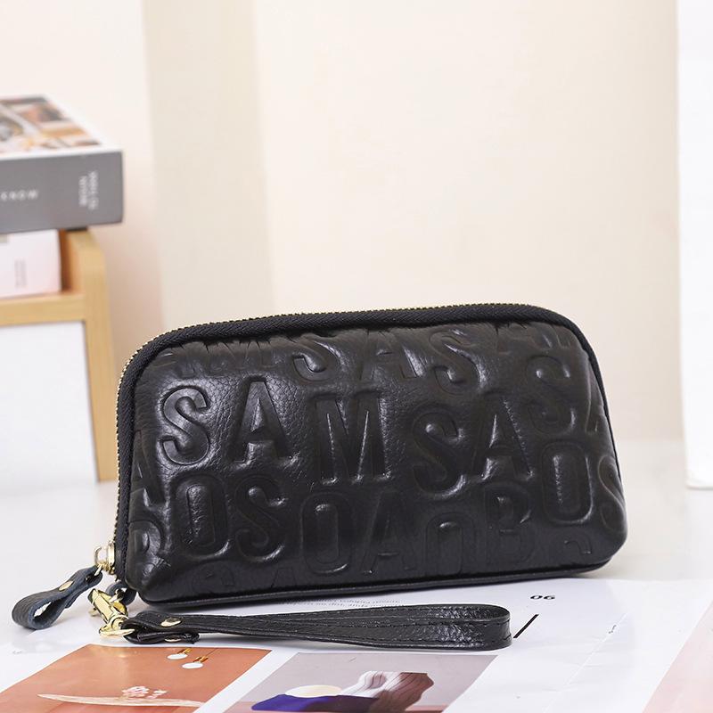 Oberste Schicht Rindsleder Rindsleder Geldbörse Nischenluxus Damenhandtasche Vielseitige Hand-Clutch Schlicht und modisch Handytasche