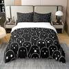 Bats Black Duvet Cover for Youth, Halloween Party Theme Comforter Cover,Microfibre Bedding Sets, Children's Bed Linen