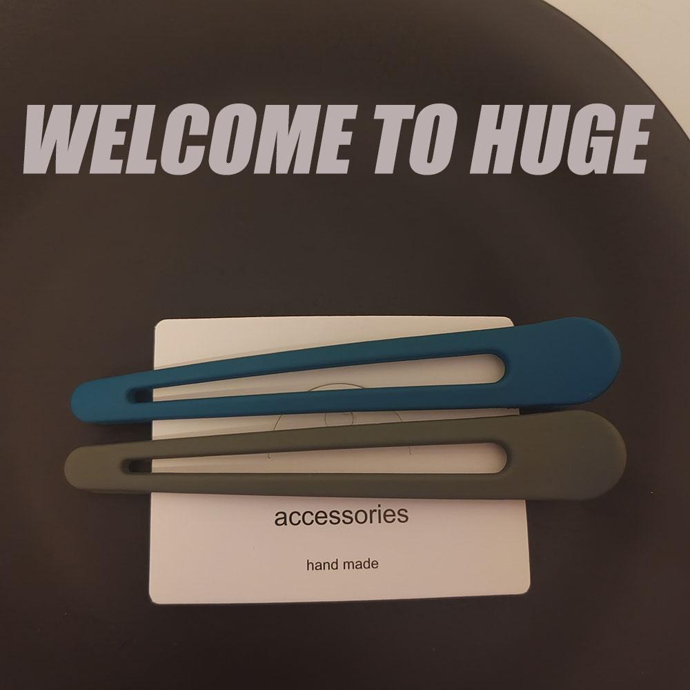 2pc Fashion Big Solid Hairpin Hair Side Clips for Girls Women Ladies Daily Functional Makeup Hair AccessoriesTool