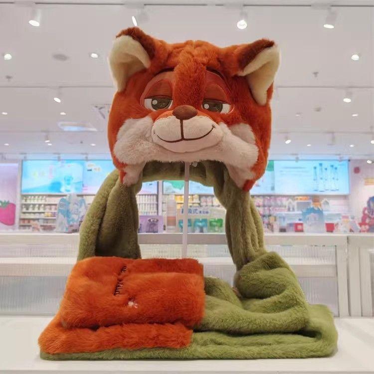 Disney Zootopia Judy Nick Plush Hat Warmth Cartoon Character Soft Winter Warm Ear Hoods Holiday Xmas Gift for Boys and Girls