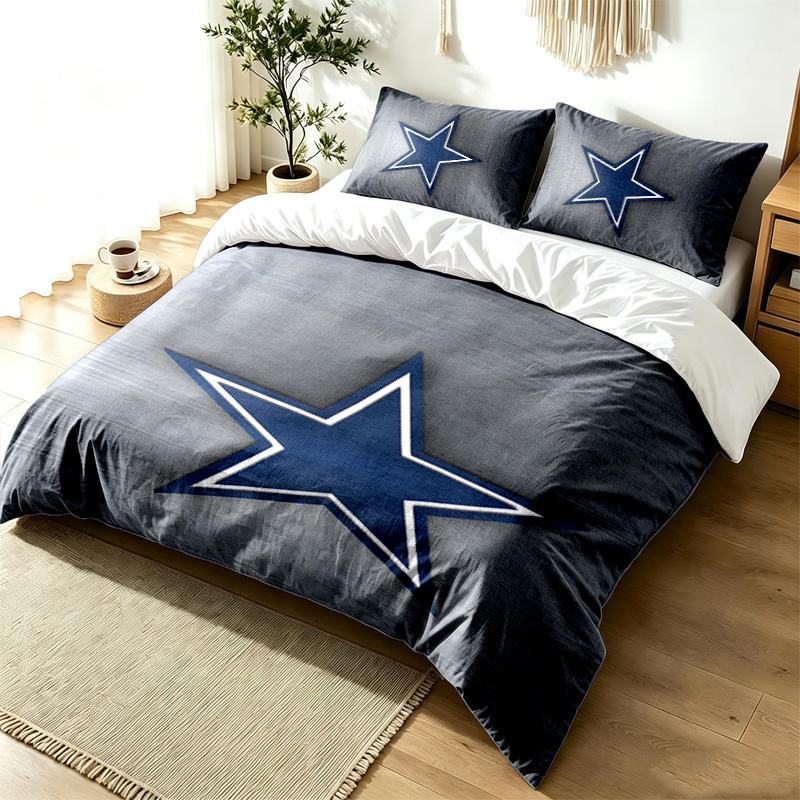 Dallas Cowboys 3pc Duvet Cover Set Simple Modern Bedding Set Wrinkle Resistant Soft Fabric All Season Use a perfect gift