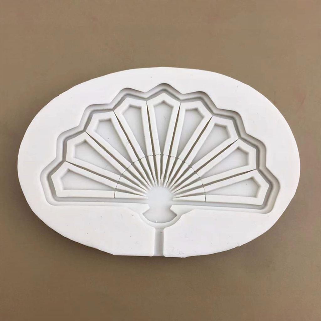 For Creative Folding Fan Shape Fondant Cake Silicone Mold Pastry Chocolate Mould Candy Ice Cube Mold DIY Baking Tool