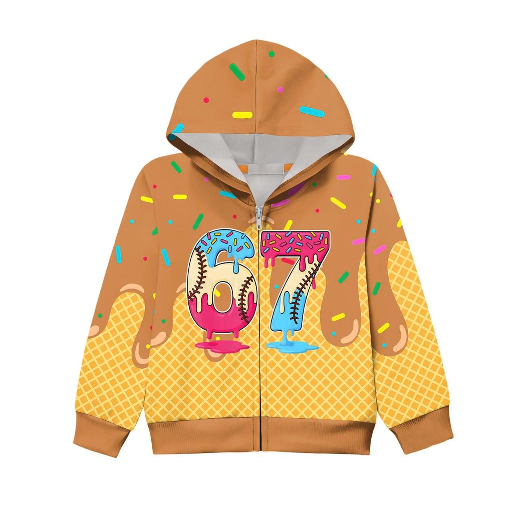 Kinder Langarm Locker Bedruckte Reißverschlussjacke