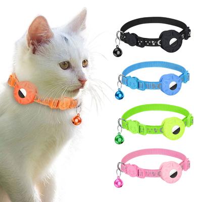 Verstellbares Anti-Verlust-Halsband Reflektierendes Stern-Mond-Katzen-Hundehalsband Airtag Haustierhalsband mit Glocke Niedliches Haustier-Katzen-Positionierungshalsband für Airtag Haustierhalsband