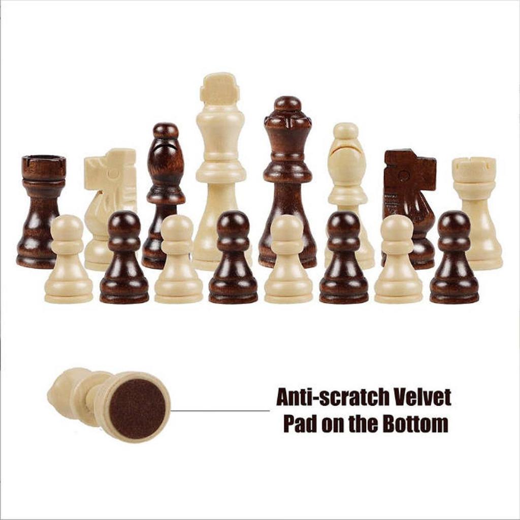 32 Stück Holzschachfiguren, 1-2 Spieler Turnier-Schachfiguren Holz