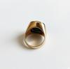 Black Onyx Signet Ring, 925 Solid Sterling Silver, Round Checker Cut Gemstone Ring, Onyx Signet Ring