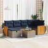 VidaXL Garden Lounge Set with Cushions 7 Pcs Grey Wicker 3326037