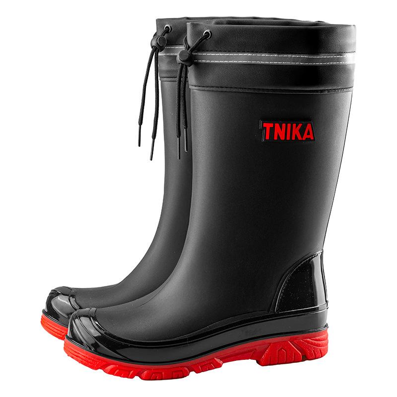Fashion men's rain shoes rainy night anti-beam of light mouth integrated bundle mouth waterproof shoes non-slip men's rain boots fishing rubber shoes