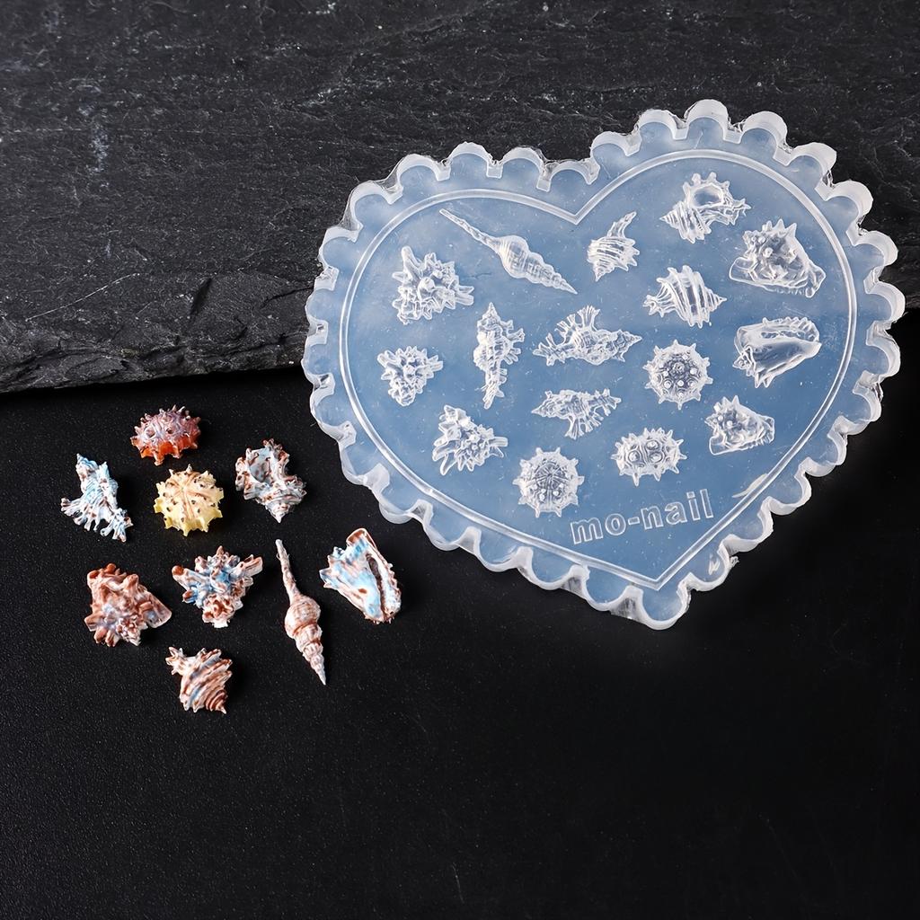 3pcs Dreamy Unique Ocean Mold – Silicone Nail Art Molds with Jellyfish,Starfish,Shells, Suitable for DIY Nail Art,Phone Case Decoration & Resin Liquid