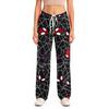 Women's Casual Printed Pants with Elastic Waist for Home and Sleep
