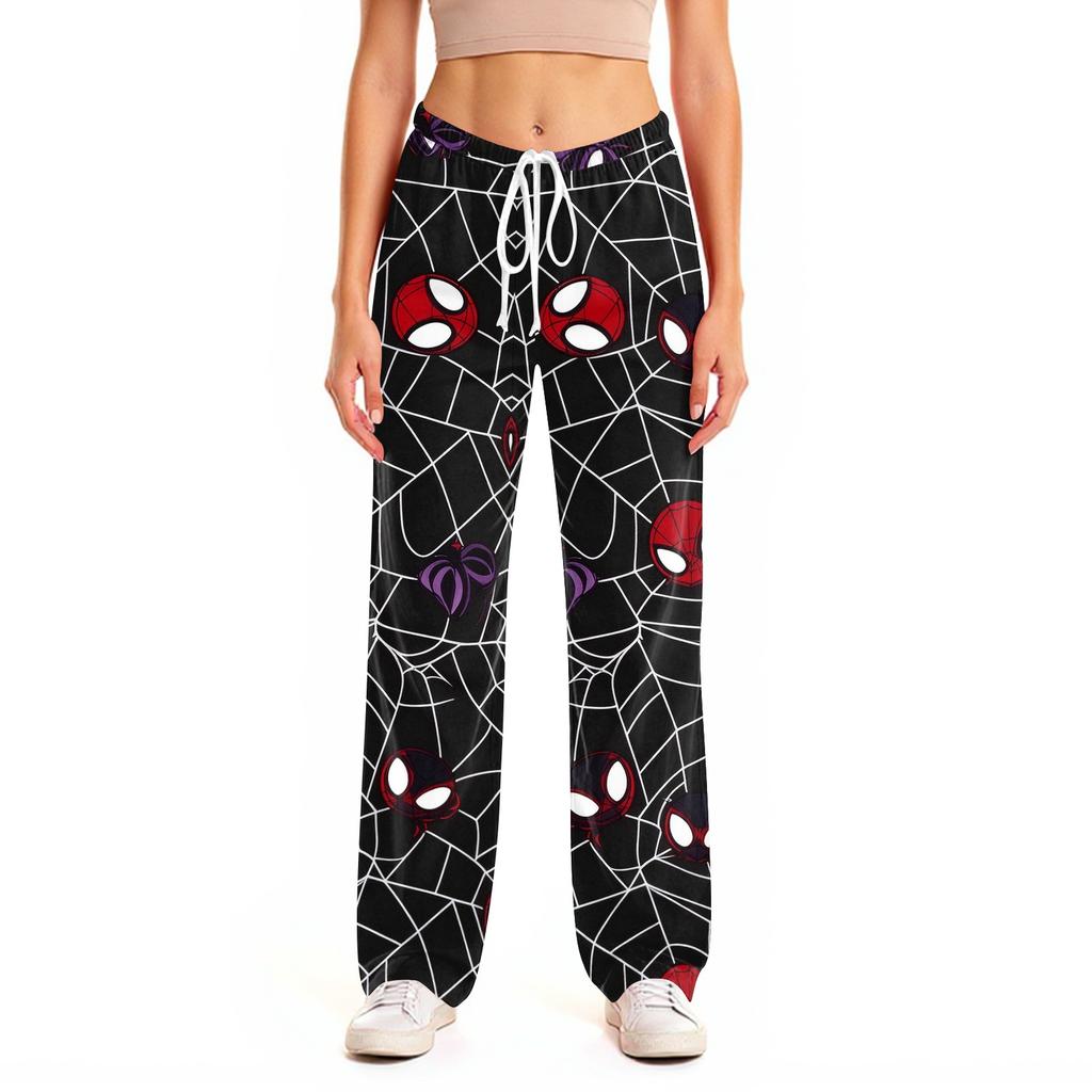 Women's Casual Printed Pants with Elastic Waist for Home and Sleep