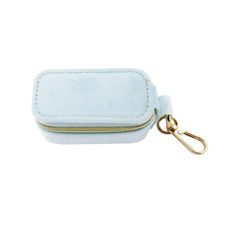 

Convenient Jewelry Storage Box with Keychain Attachment Multifunctional Jewelry Organizers Keychain Pendant Accessory светло-синий