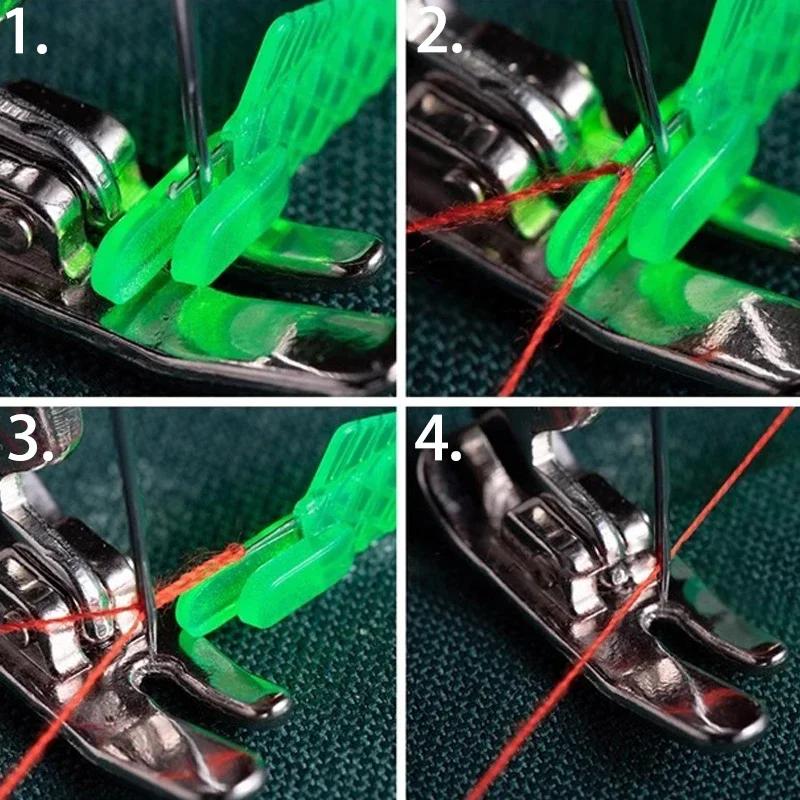 Sewing Machine Mini Needle Threader With Hook Needle Insertion Tool Elderly Quick Automatic Thread Changer Craft Accessories