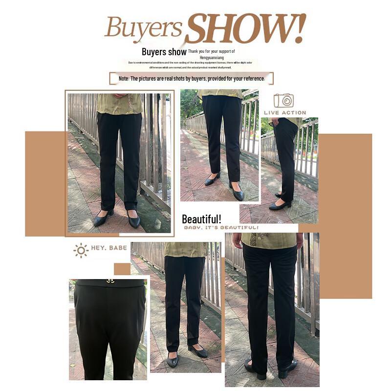 Hengyuanxiang Women's High-Waist Straight Leg Casual Pants