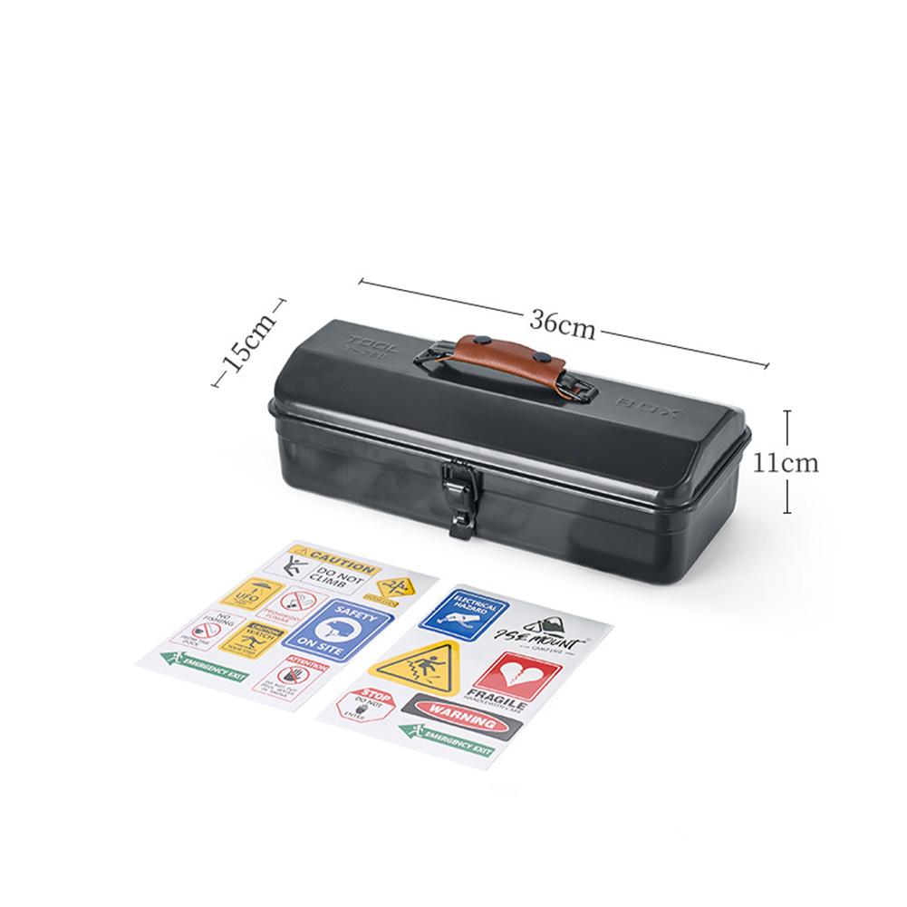 

Tool Box, Portable Metal Toolbox With Ergonomic PU Handle, Waterproof Rust-Resistant Storage Box For Outdoor Sports Camping Hiking Tools Carrying B1