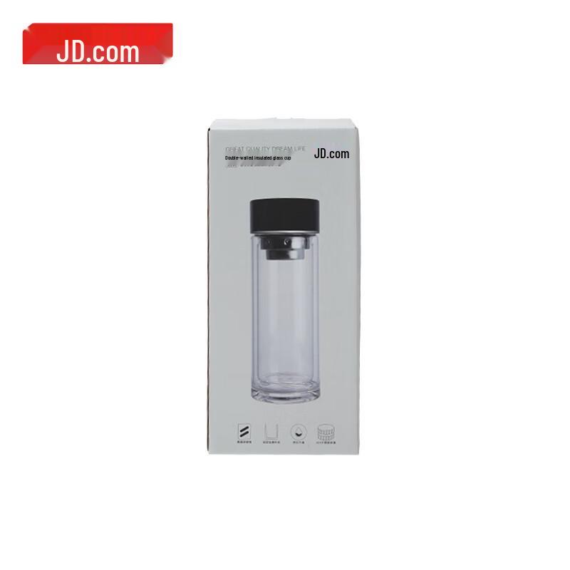 JD Double-Layer Insulated Glass Tea Infuser Mug