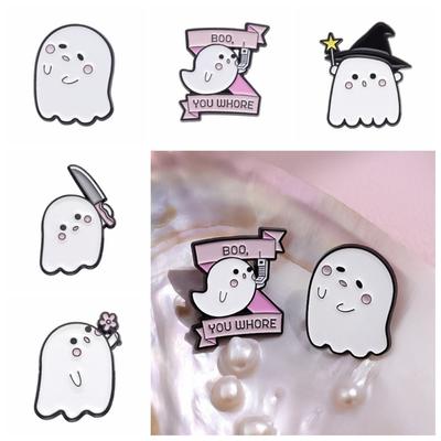 Cartoon Little Ghost Brooch Enamel  Cute   Bag Accessories