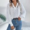 Women Casual Long Sleeve V Neck Knit Sweater for Autumn Winter