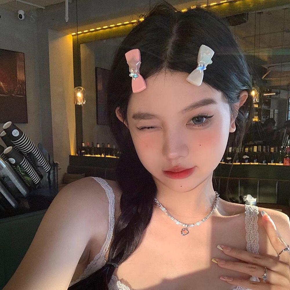 

Acetate Hair Clips Crystal Duckbill Clips Sweet Barrettes for Women Girls чёрный