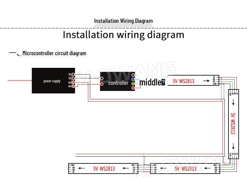WS2813 Dream Color 5050 RGB LED Strip with Built-in IC Driver and Breakpoint Resume, DC5V