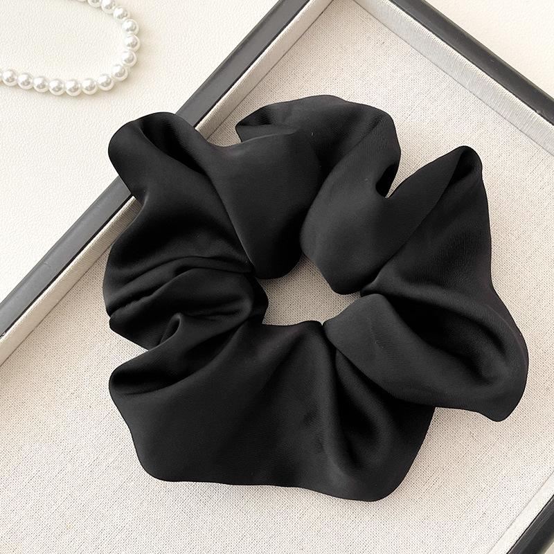 Korean Satin Scrunchie: French Retro Solid Color 15CM Classic Imitation Silk Hair Accessory